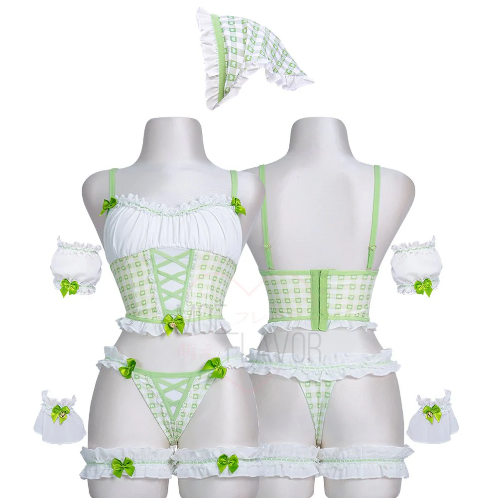 Cottage Maiden Checkered Ruffle Lingerie