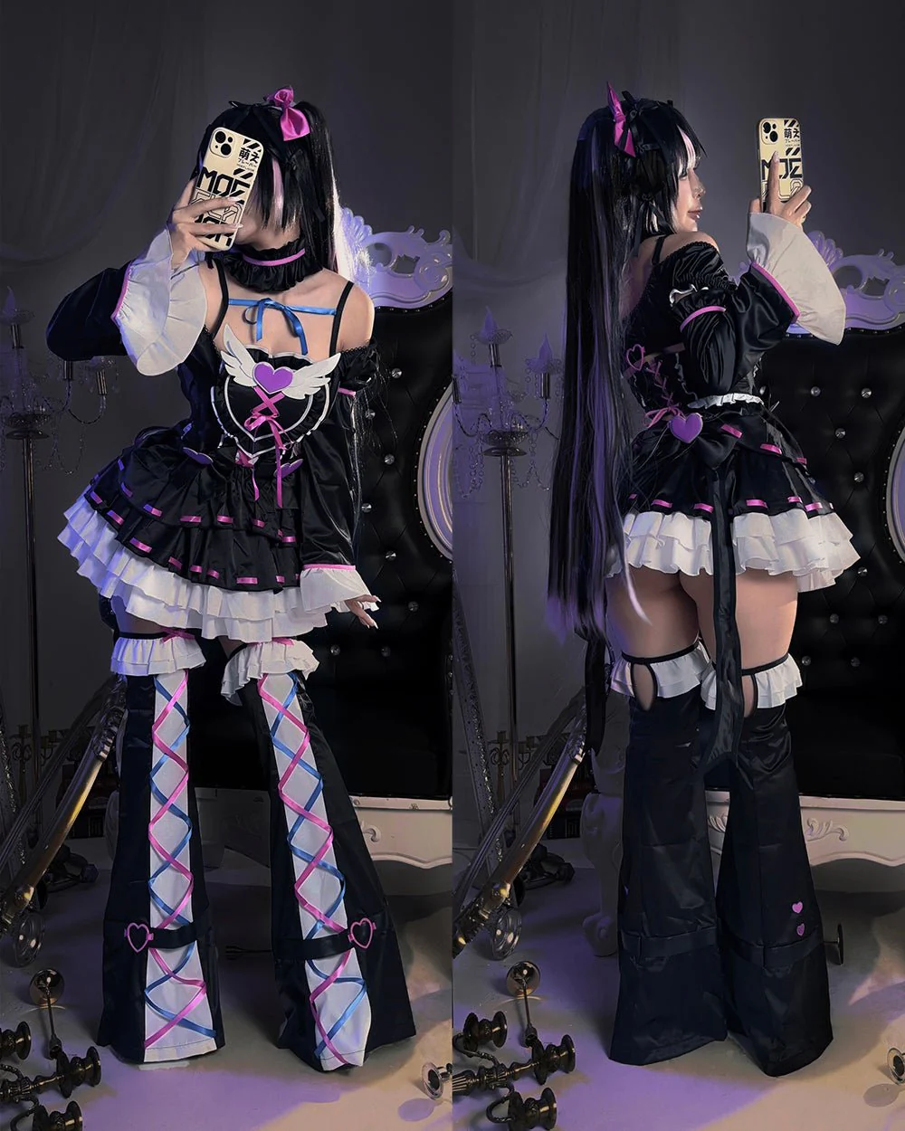 Fallen Grace Ruffle Heart Goth Dress - Image 4