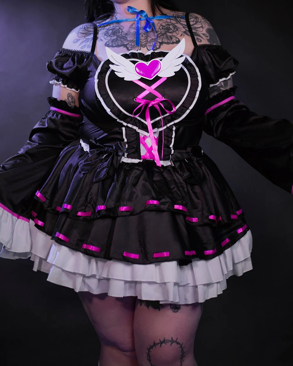 Fallen Grace Ruffle Heart Goth Dress - Image 5