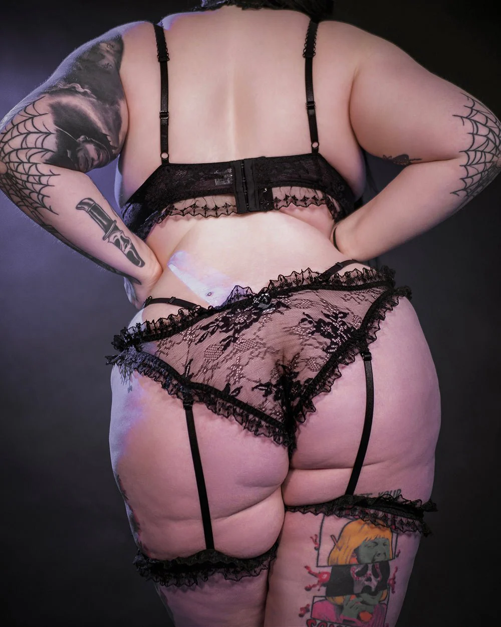 Goth Angel Ruffled Lace Lingerie - Image 7