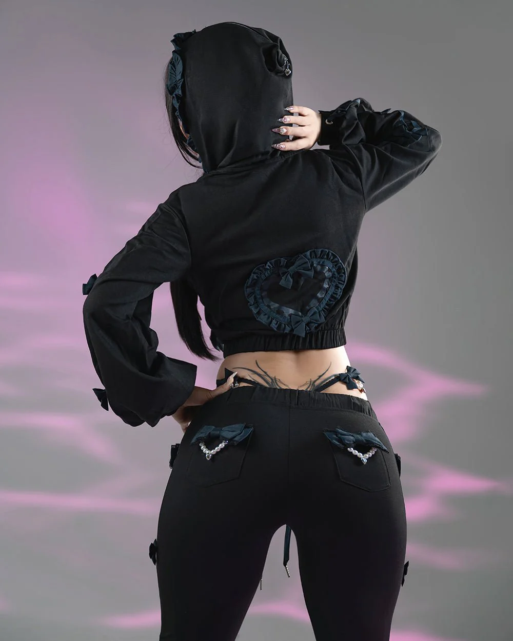 Pre-Order Jirai Kei Bow Track Hoodie - Image 3