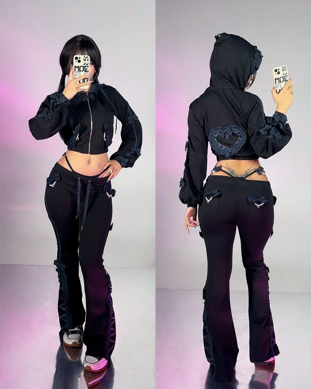 Pre-Order Jirai Kei Bow Track Hoodie - Image 6