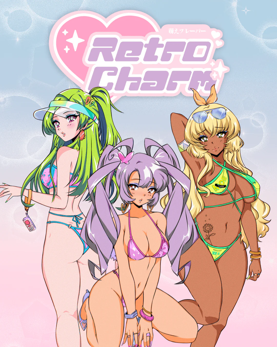 Love Retro Charm Anime Swimsuit - Image 9
